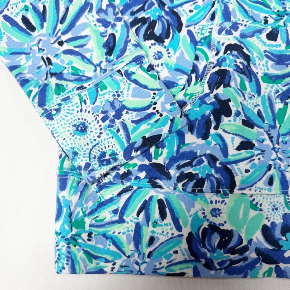 LILLY PULITZER Leona Zip Up Iris Blue High Maintenance Medium - Picture 3 of 9